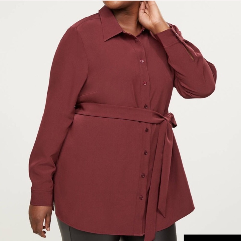 Lane Bryant Belted Tunic Button Down NWT 14